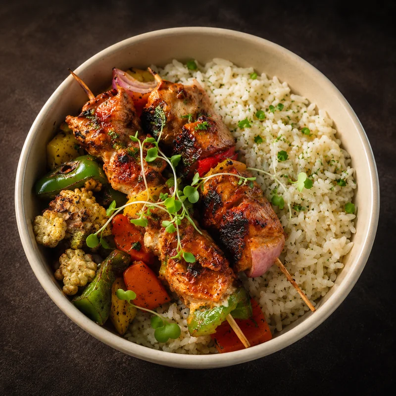 Thai Chicken Skewers Rice Bowl